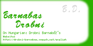 barnabas drobni business card